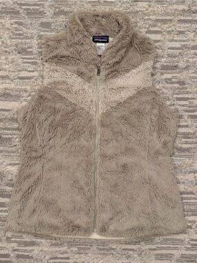 Patagonia Pelage Vest Women's Medium Full Zip Chevron High Pile Rare 28220